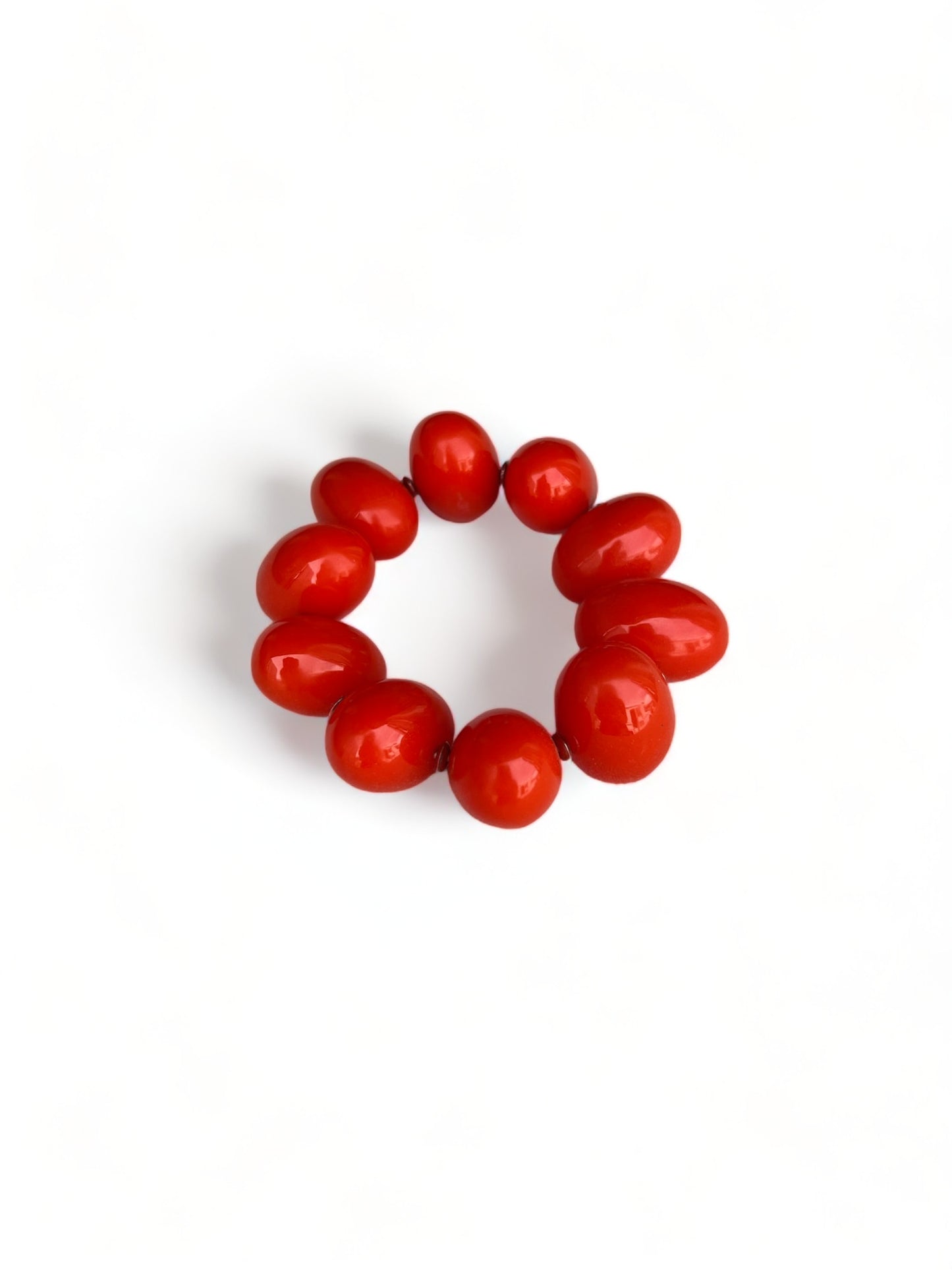 Chunky Red Beaded Bracelet