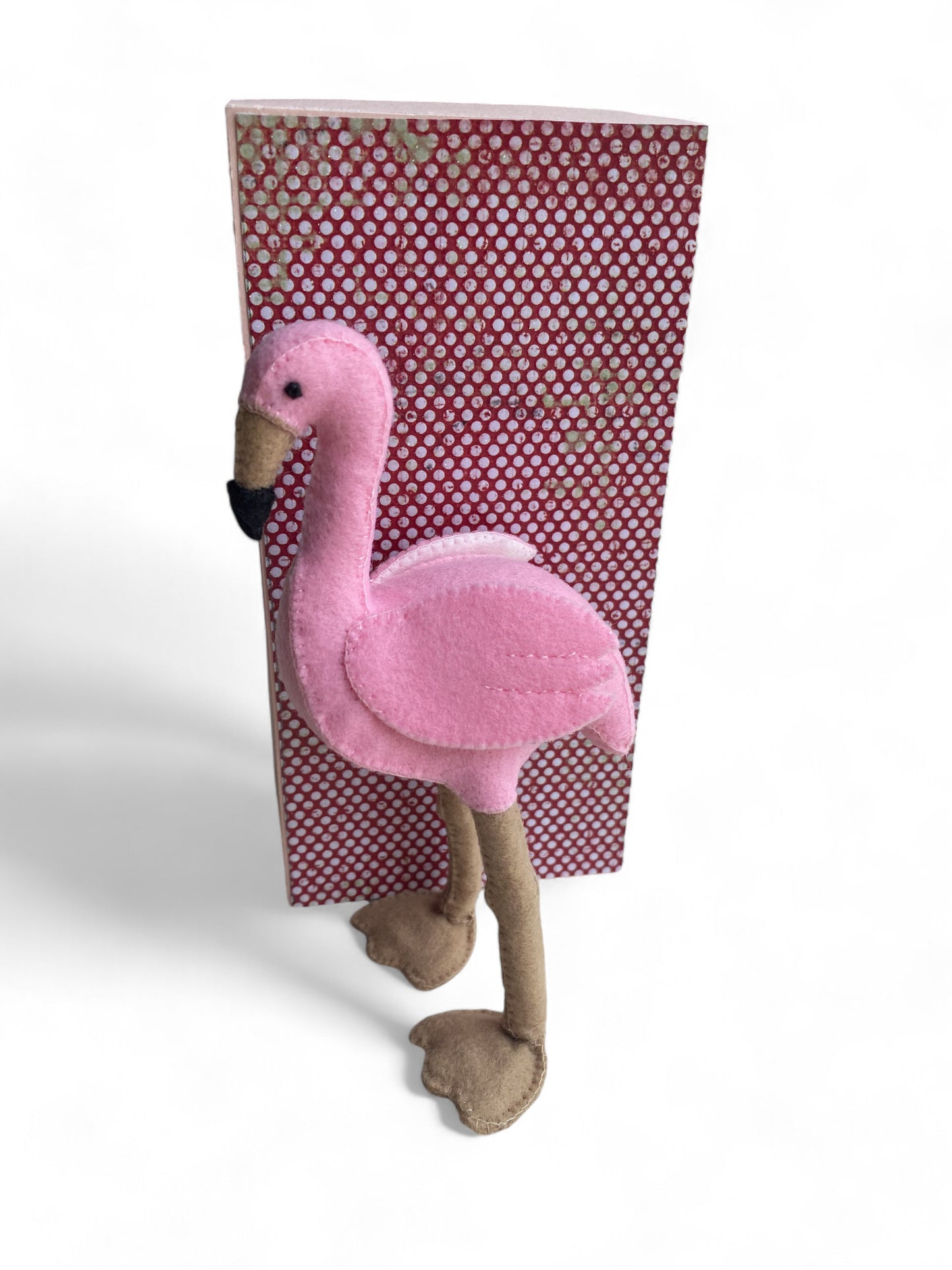 Hand Felted Wool Animal Flamingo