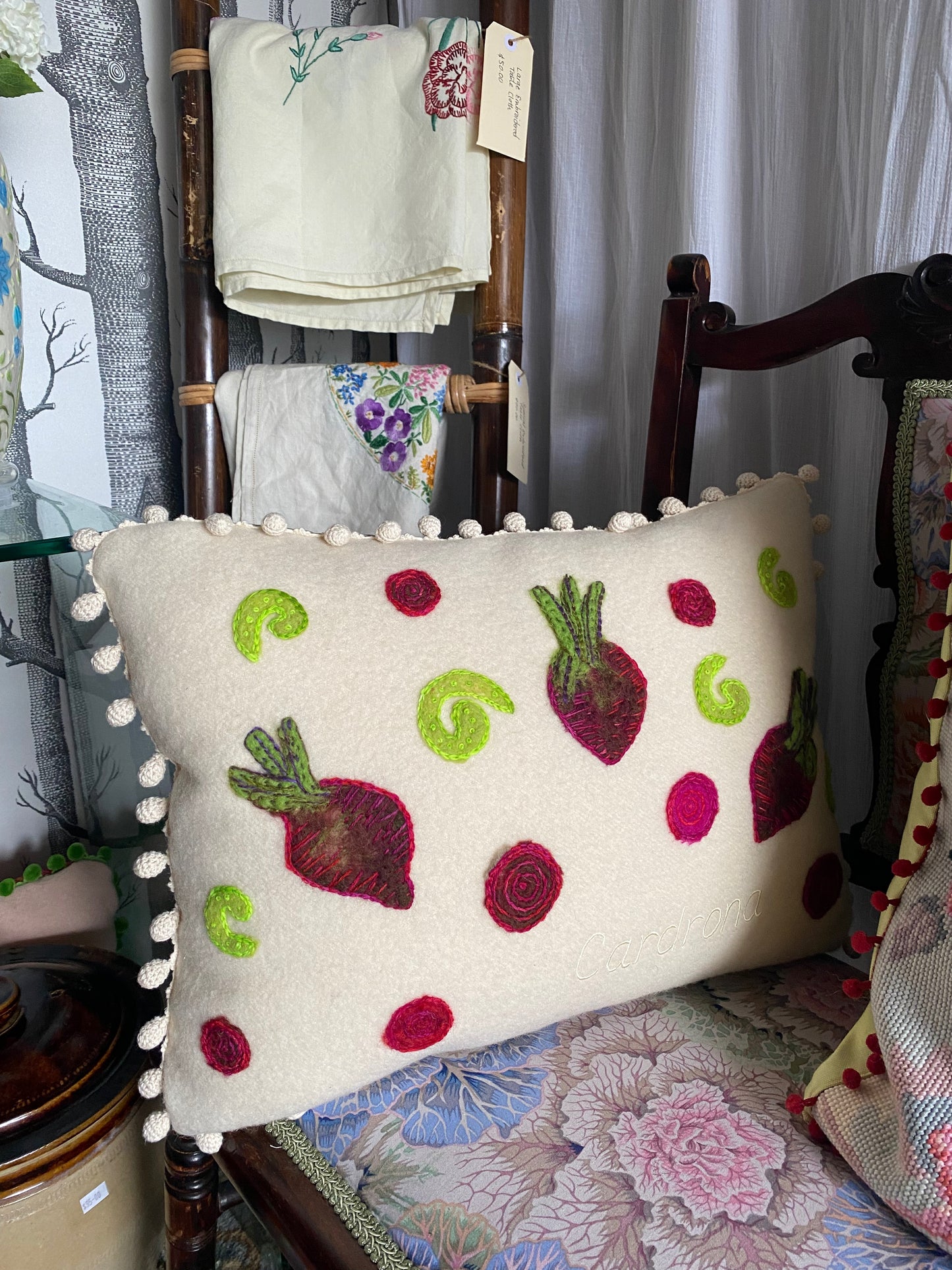 Handmade Beetroot Cushion