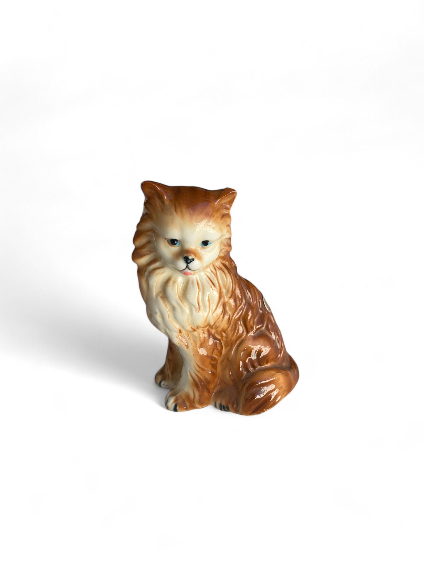 Vintage Porcelain Cat Fluffy Ginger