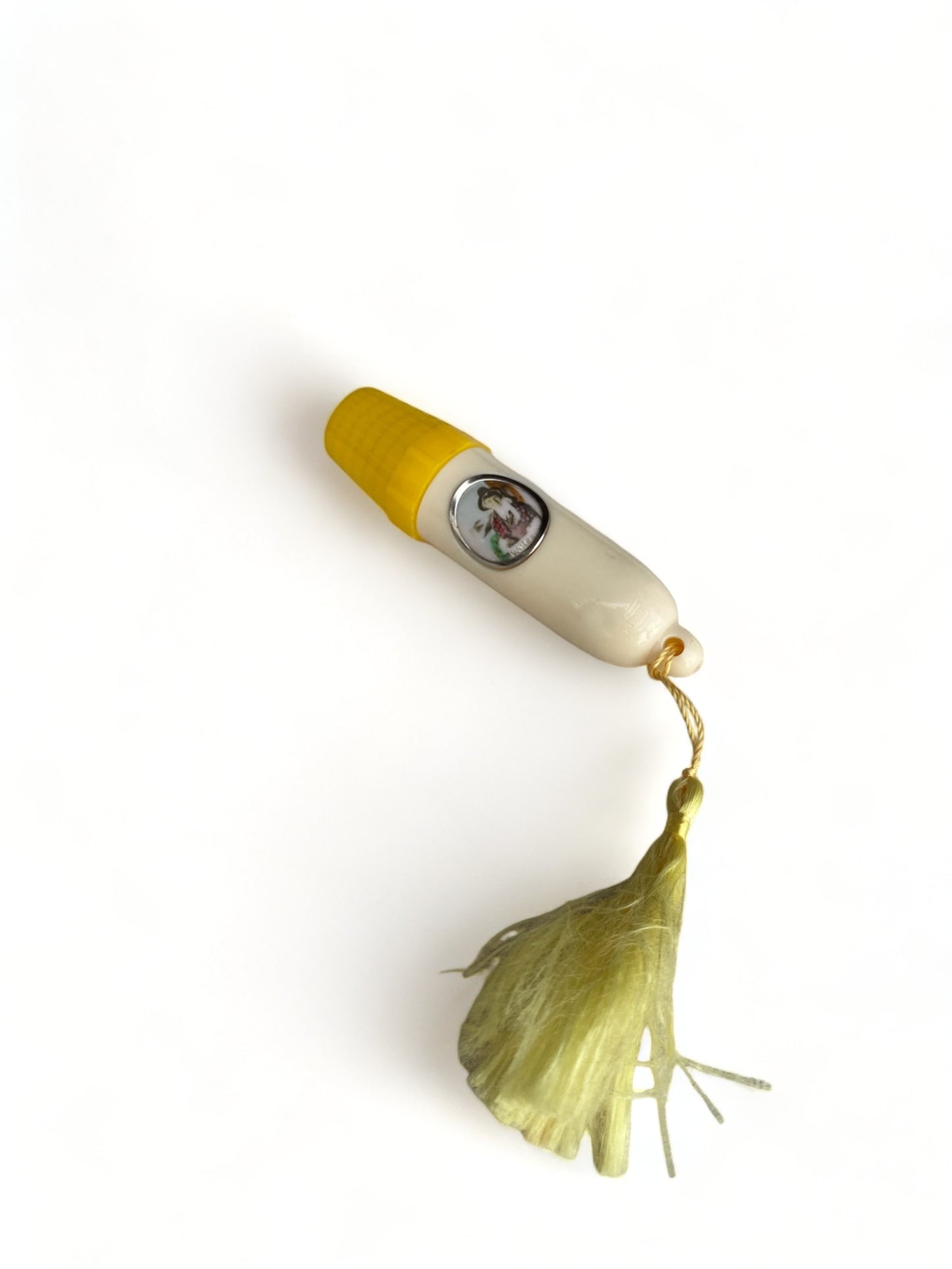 Vintage Sewing Kit Yellow Tassle