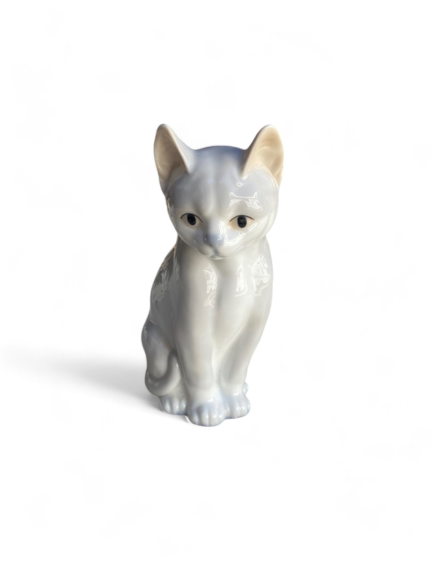Vintage Porcelain Cat Large Grey