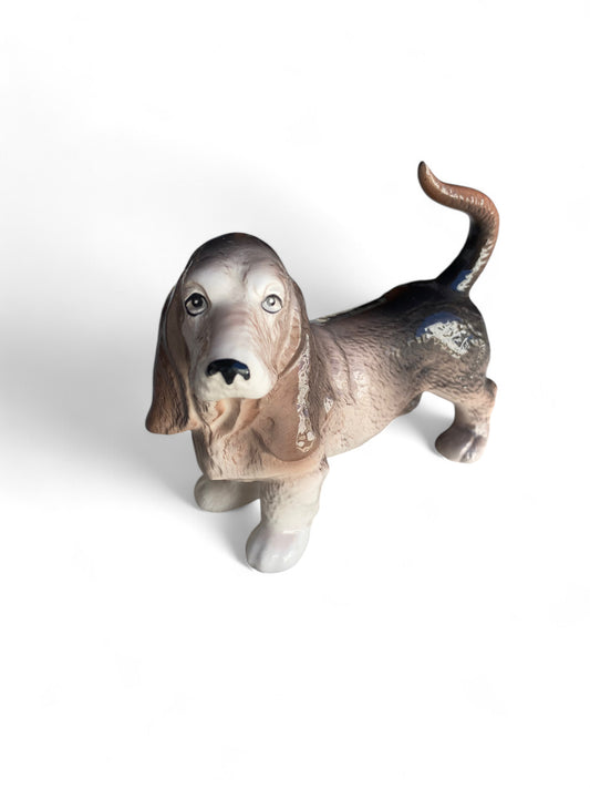 Vintage Basset Hound Porcelain Ornament