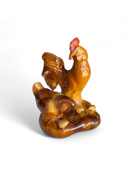 Vintage Porcelain Roosters Large