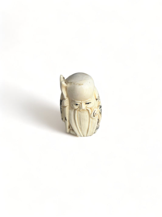 Wise Old Man Bone Carving
