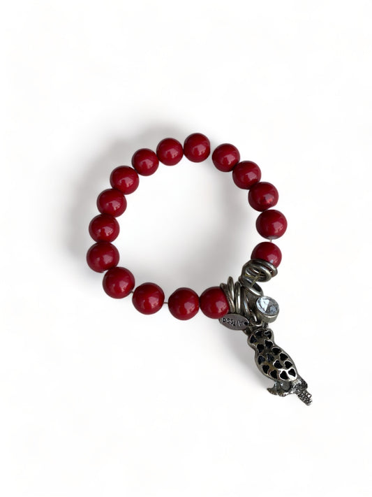 Chunky Red Beaded Bracelet