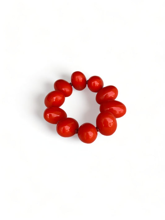 Chunky Red Beaded Bracelet