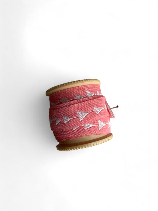 Sewing Trim Jacquard Ribbon Coral Print