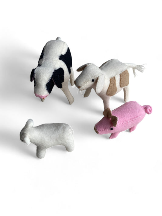 Hand Felted Mini Farm Animal Set