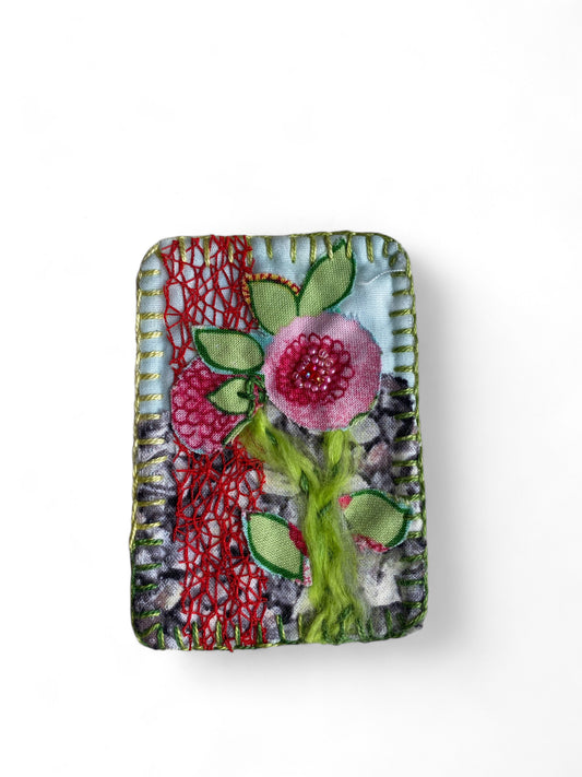 Hand Made Trading Card Pink Flower