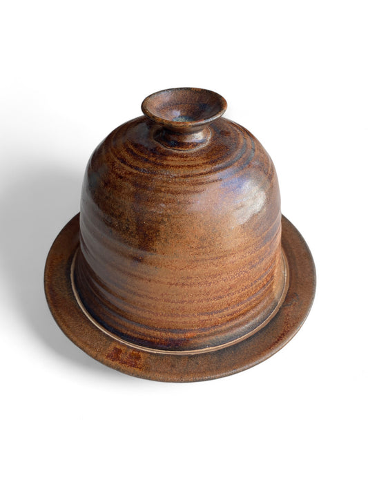 Brown Ceramic Covered Dish