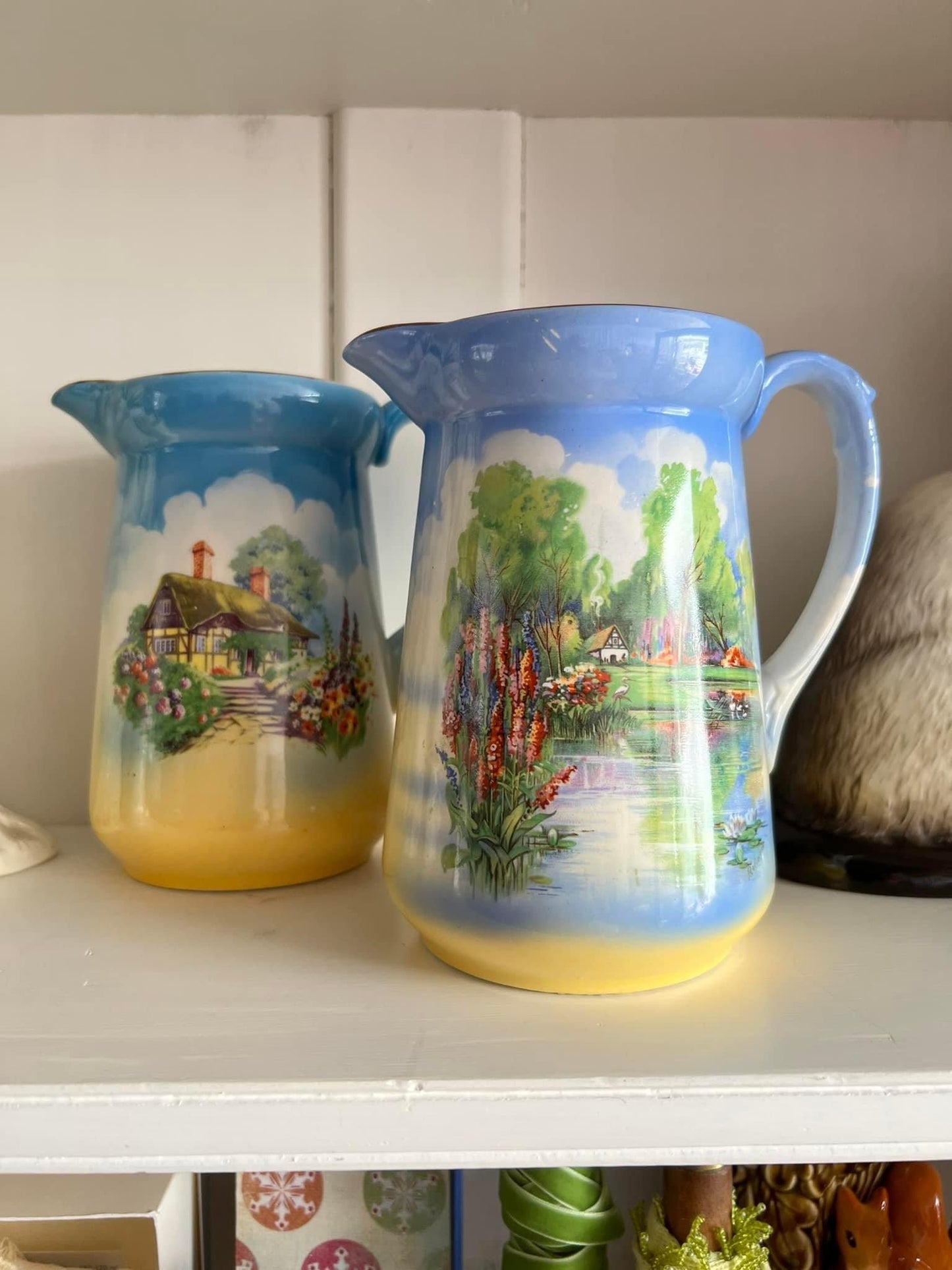 Ceramic Pastel Blue Vintage Jug