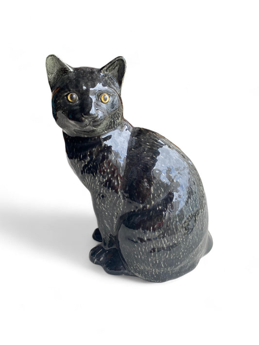 Large Porcelain Black Cat