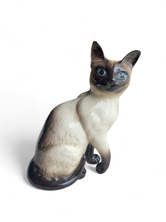 Vintage Porcelain Large Siamese Cat