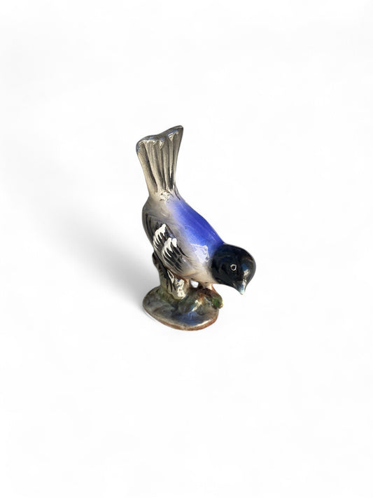 Vintage Porcelain Blue Bird Ornament