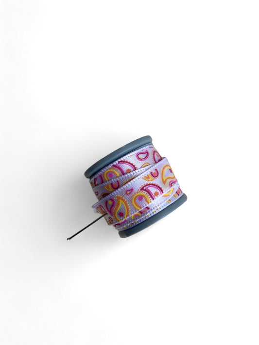 Sewing Trim Jacquard Ribbon Pink Orange Flame