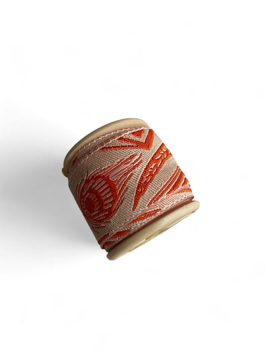 Sewing Trim Jacquard Ribbon Red Peacock