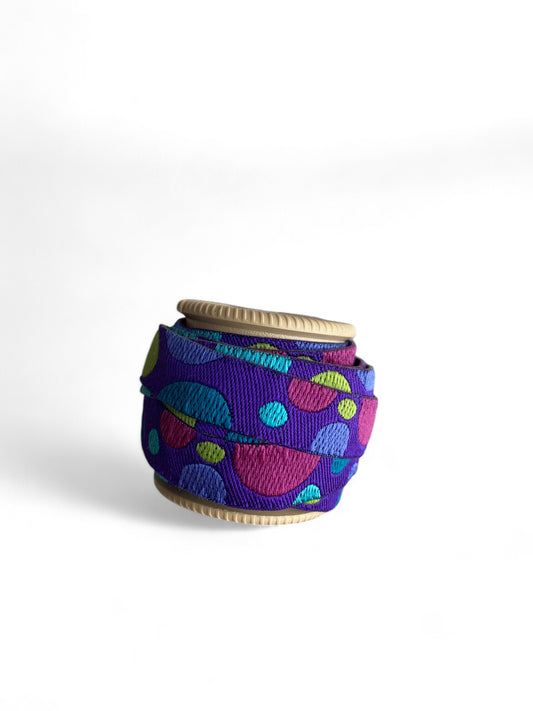 Sewing Trim Jacquard Ribbon Purple Circles