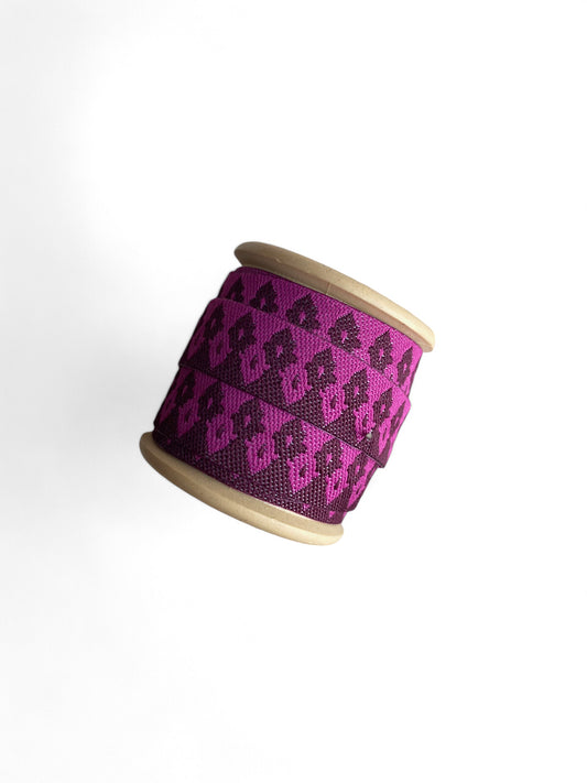 Sewing Trim Jacquard Ribbon Purple Detail