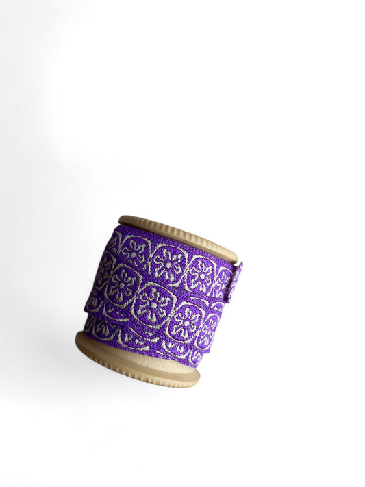 Sewing Trim Jacquard Ribbon Purple Flowers