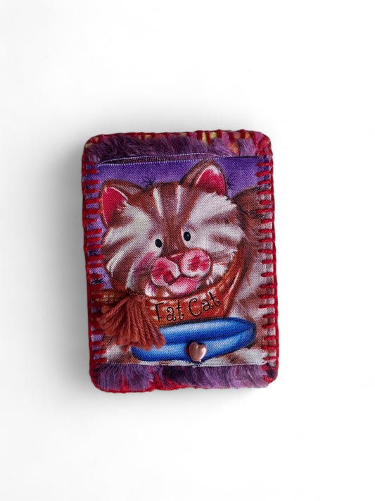 Hand Made Trading Card Fat Cat Pink