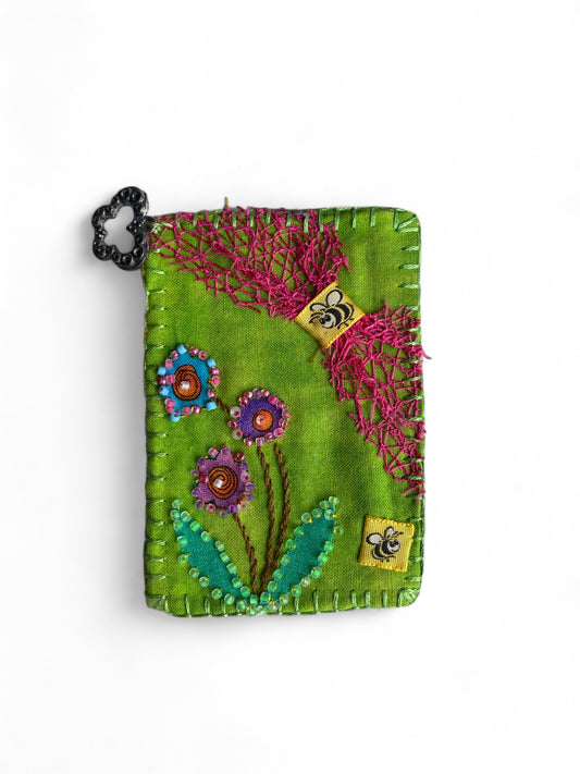 Hand Made Trading Card Flowers & Bees