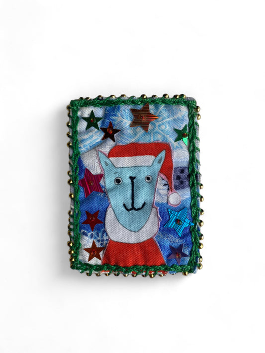 Hand Made Trading Card Santa Cat
