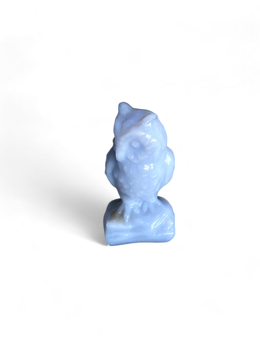 Vintage Boyd Glass Owl Blue