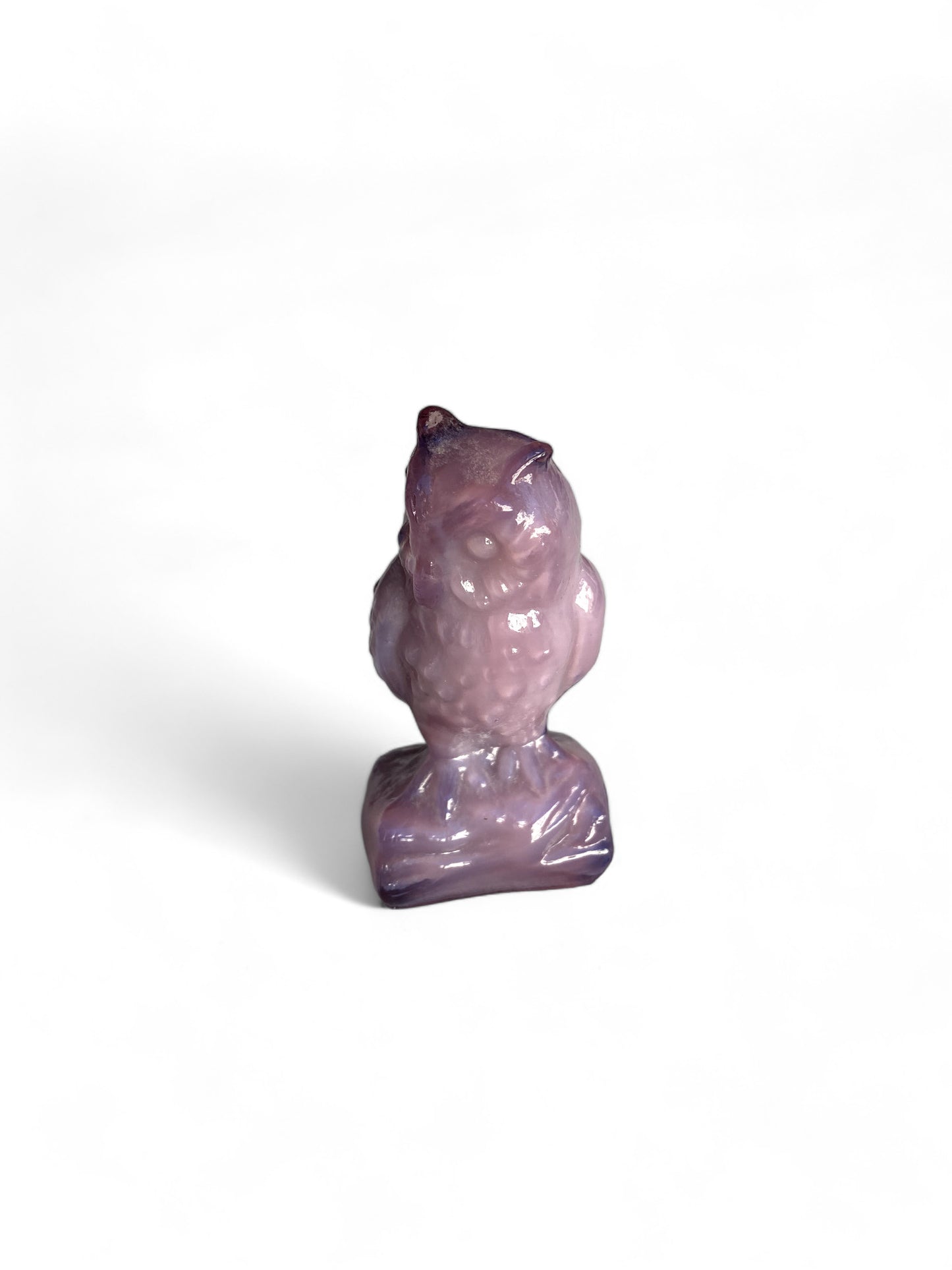 Vintage Boyd Glass Owl Purple