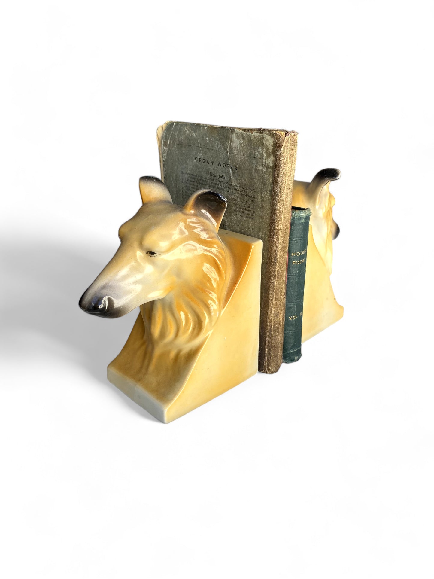 Vintage Ceramic Dog Book Ends