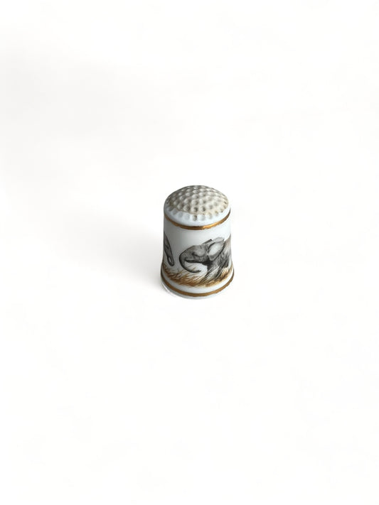 Vintage Porcelain Thimble Elephant