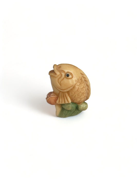Carved Bone Fish Ornament