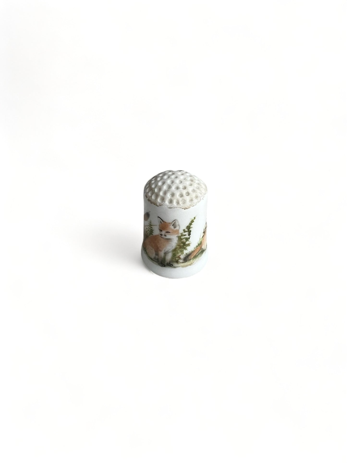Vintage Porcelain Thimble Fox