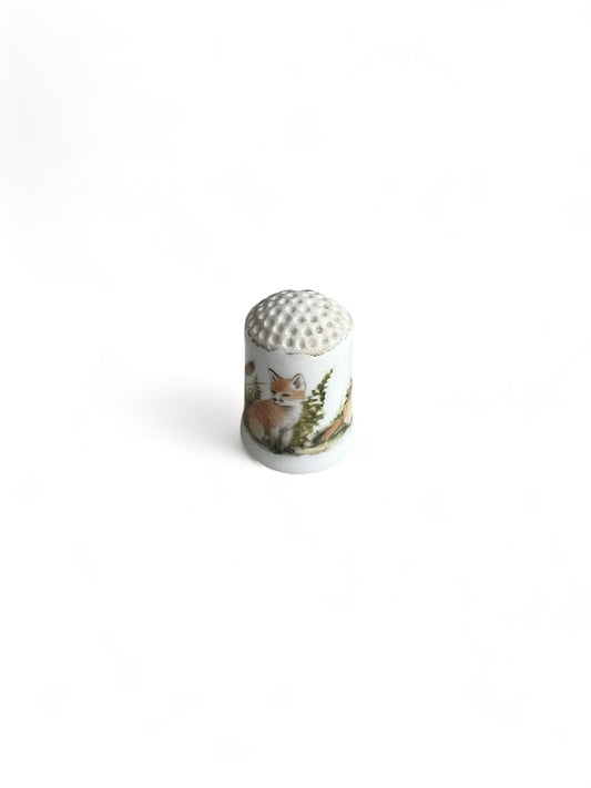 Vintage Porcelain Thimble Fox