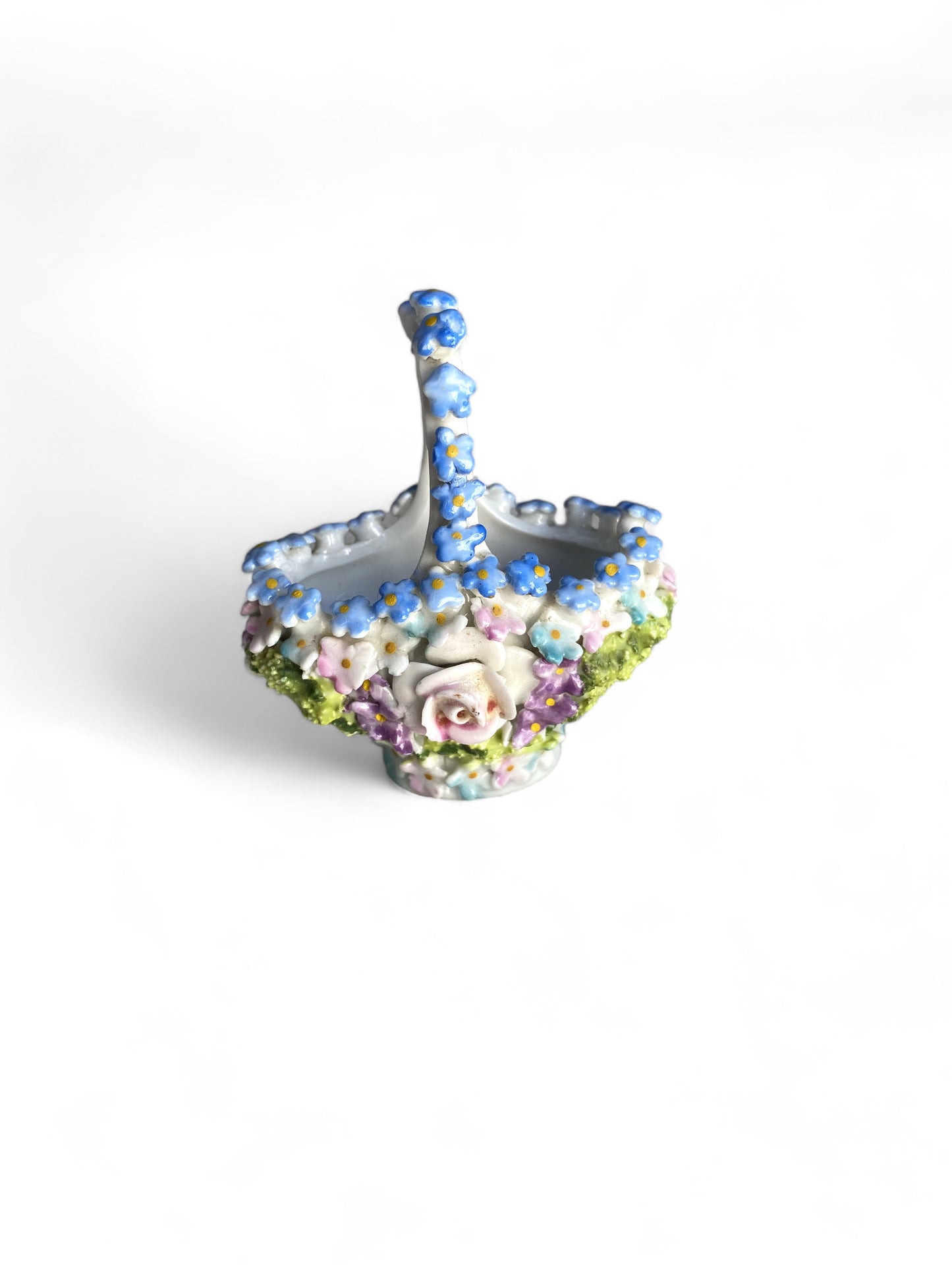German Elfinware Porcelain Moss Basket