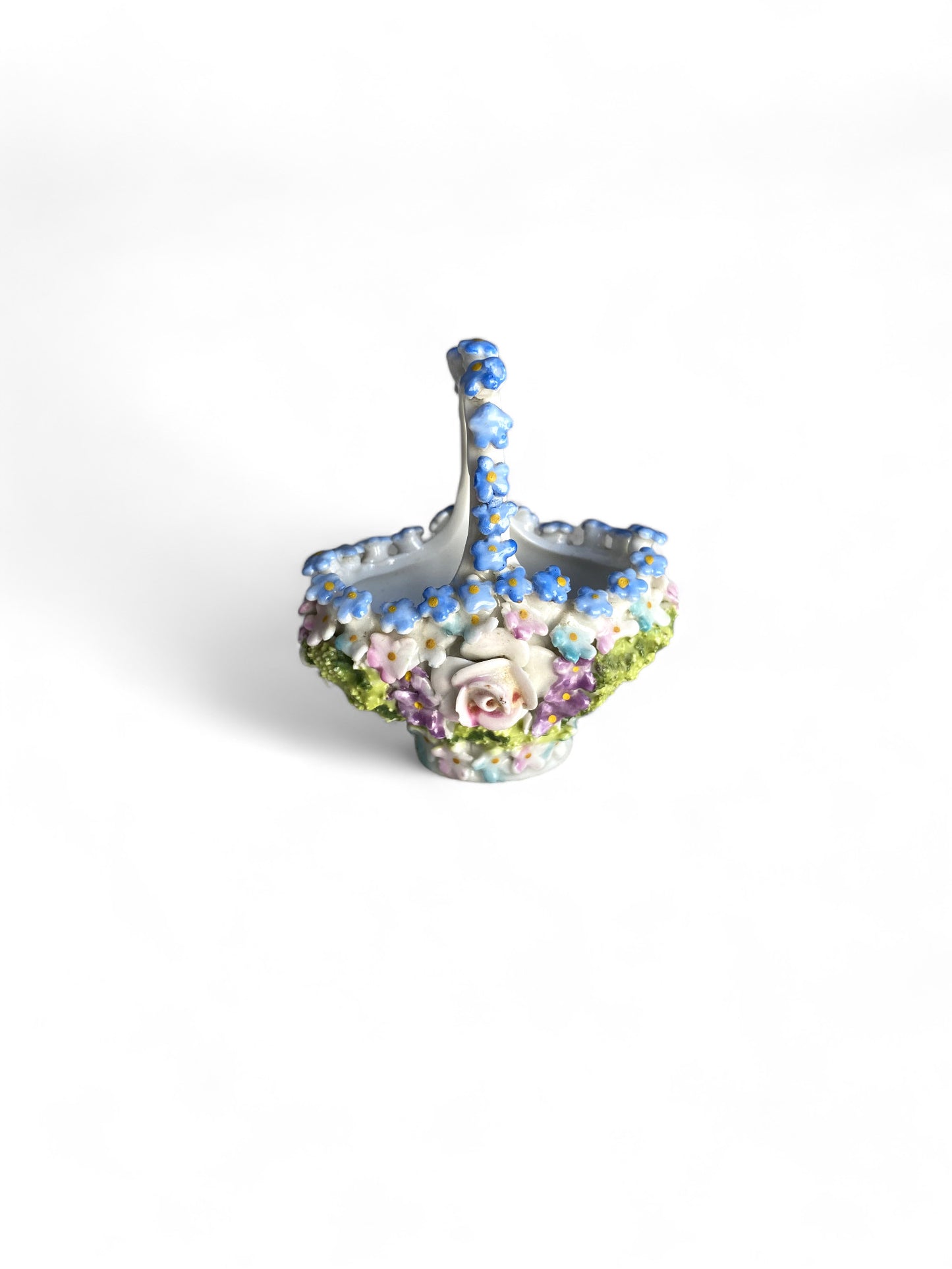 German Elfinware Porcelain Moss Basket