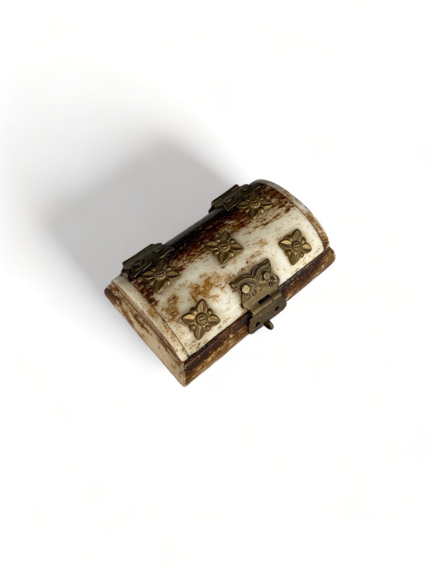 Antique Bone & Brass Keepsake Box