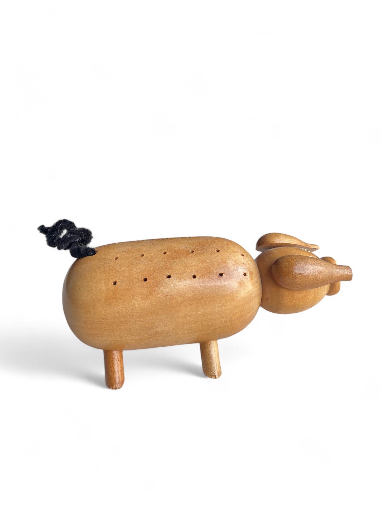 Vintage Wooden Toothpick Pig