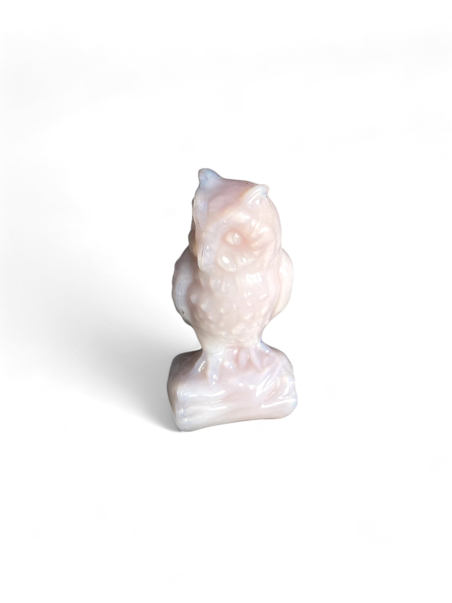 Vintage Boyd Glass Owl Pink